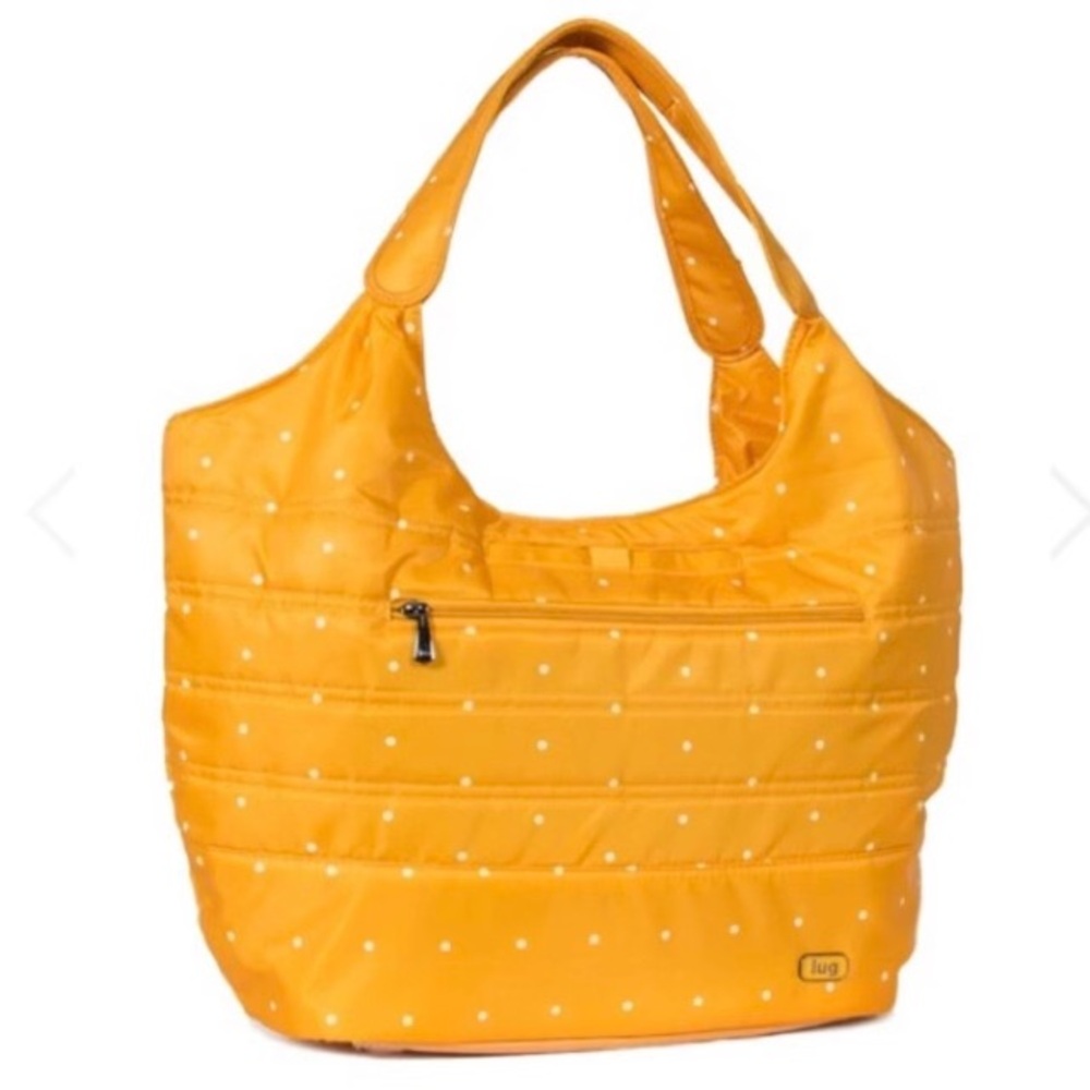 Lug Gondola Yellow Polka Dot Pocket Quilted Shoulder Bag Packable Tote